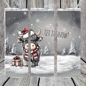 Christmas cow tumbler